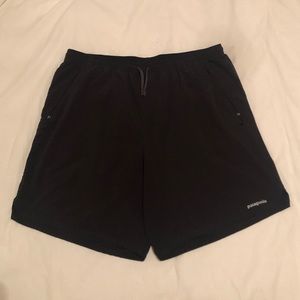 XL Patagonia Trail Running Shorts, Black 8 In.
